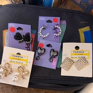 Mixed Fashion Earrings Bundle - Black, Silver, Gold